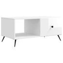Sofabord Hvid højglans 90 x 50 x 40 cm Konstrueret træ