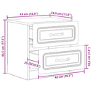 Natskab 2 pcs Sonoma-eg 43 x 34,5 x 44,5 cm Konstrueret træ