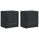 Natskab 2 pcs Sort 43 x 34,5 x 47 cm Konstrueret træ