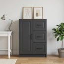 Sideboard med skuffe Sort 66 x 34,5 x 87 cm Konstrueret træ