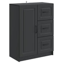 Sideboard med skuffe Sort 66 x 34,5 x 87 cm Konstrueret træ