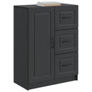 Sideboard med skuffe Sort 66 x 34,5 x 87 cm Konstrueret træ