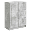Sideboard med skuffe Betongrå 66 x 34,5 x 87 cm Konstrueret træ