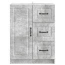 Sideboard med skuffe Betongrå 66 x 34,5 x 87 cm Konstrueret træ