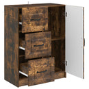 Sideboard med skuffe Røget eg 66 x 34,5 x 87 cm Konstrueret træ