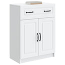 Sideboard med skuffe Hvid 66 x 34,5 x 87 cm Konstrueret træ