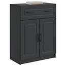 Sideboard med skuffe Sort 66 x 34,5 x 87 cm Konstrueret træ