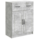 Sideboard med skuffe Betongrå 66 x 34,5 x 87 cm Konstrueret træ