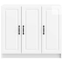 Sideboard Hvid højglans 89 x 34,5 x 77 cm Konstrueret træ