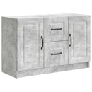 Sideboard med skuffe Betongrå 89 x 34,5 x 57 cm Konstrueret træ