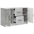 Sideboard med skuffe Betongrå 89 x 34,5 x 57 cm Konstrueret træ
