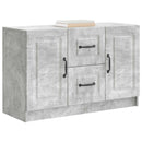 Sideboard med skuffe Betongrå 89 x 34,5 x 57 cm Konstrueret træ