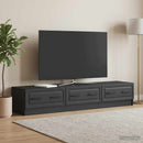 TV-skab med skuffe Sort 147 x 34,5 x 27 cm Konstrueret træ