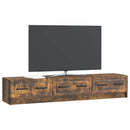 TV-skab med skuffe Røget eg 147 x 34,5 x 27 cm Konstrueret træ