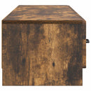 TV-skab med skuffe Røget eg 147 x 34,5 x 27 cm Konstrueret træ