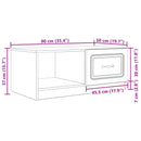 Sofabord Sonoma-eg 90 x 50 x 37 cm Konstrueret træ