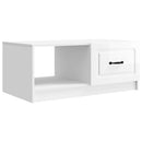 Sofabord Hvid højglans 90 x 50 x 37 cm Konstrueret træ