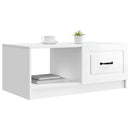Sofabord Hvid højglans 90 x 50 x 37 cm Konstrueret træ