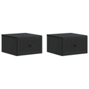 Væghængt Natbord 2 pcs Sort 33 x 34,5 x 20 cm Konstrueret træ