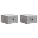 Væghængt Natbord med skuffe 2 pcs Betongrå 33 x 34,5 x 20 cm