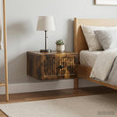 Væghængt Natbord med skuffe 2 pcs Røget eg 33 x 34,5 x 20 cm