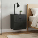 Væghængt Natbord 2 pcs Sort 33 x 34,5 x 40 cm Konstrueret træ