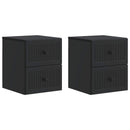 Væghængt Natbord 2 pcs Sort 33 x 34,5 x 40 cm Konstrueret træ