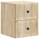 Væghængt Natbord med skuffe 2 pcs Sonoma-eg 33 x 34,5 x 40 cm