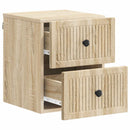 Væghængt Natbord med skuffe 2 pcs Sonoma-eg 33 x 34,5 x 40 cm