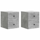 Væghængt Natbord med skuffe 2 pcs Betongrå 33 x 34,5 x 40 cm