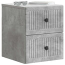 Væghængt Natbord med skuffe 2 pcs Betongrå 33 x 34,5 x 40 cm