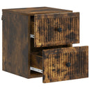 Væghængt Natbord med skuffe 2 pcs Røget eg 33 x 34,5 x 40 cm