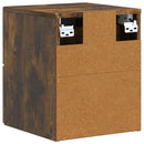 Væghængt Natbord med skuffe 2 pcs Røget eg 33 x 34,5 x 40 cm