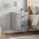 Væghængt Natbord 2 pcs Grå sonoma-eg 33 x 34,5 x 40 cm