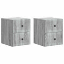 Væghængt Natbord 2 pcs Grå sonoma-eg 33 x 34,5 x 40 cm