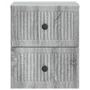 Væghængt Natbord 2 pcs Grå sonoma-eg 33 x 34,5 x 40 cm