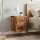 Væghængt Natbord med skuffe 2 pcs Gammelt træ 33 x 34,5 x 40 cm
