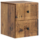 Væghængt Natbord med skuffe 2 pcs Gammelt træ 33 x 34,5 x 40 cm
