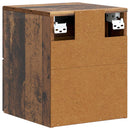 Væghængt Natbord med skuffe 2 pcs Gammelt træ 33 x 34,5 x 40 cm