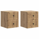 Væghængt Natbord med skuffe 2 pcs Artisan-eg 33 x 34,5 x 40 cm
