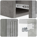 Væghængt Sideskab Betongrå 59 x 34,5 x 17 cm Konstrueret træ