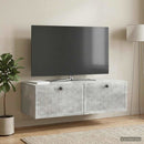 Væghængt TV-skab Betongrå 98 x 41 x 30 cm Konstrueret træ
