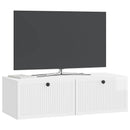 Væghængt TV-skab Hvid højglans 98 x 41 x 30 cm Konstrueret træ