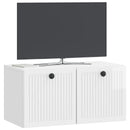 Væghængt TV-skab Vægmonteret Hvid højglans 59,5 x 31 x 30 cm