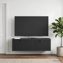 Væghængt TV-skab Sort 98 x 31 x 30 cm Konstrueret træ