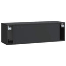 Væghængt TV-skab Sort 98 x 31 x 30 cm Konstrueret træ