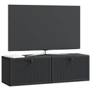 Væghængt TV-skab Sort 98 x 31 x 30 cm Konstrueret træ