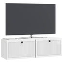 Væghængt TV-skab Hvid højglans 98 x 31 x 30 cm Konstrueret træ