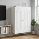 Vægmonteret skab Hvid 66 x 34,5 x 90 cm Konstrueret træ