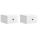 Væghængt Natbord 2 pcs Hvid 33 x 34,5 x 20 cm Konstrueret træ